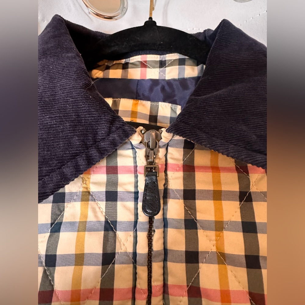 TALBOTS Petite Quilted Plaid Zip Front Light Jacket - Picture 6 of 12